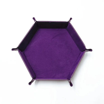 1PC Hexagonal Velvet Fabric Dice Board Foldable storage tray for various board gamessuch as RPG, DND and other table games