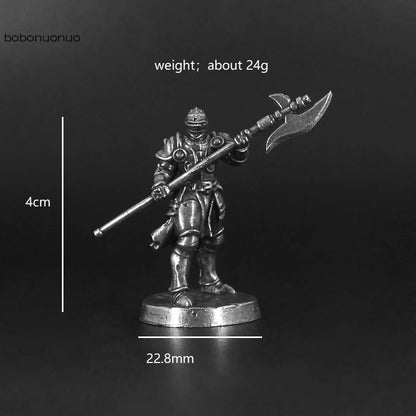 White Brass War Legions Fearless Knight Soldier Models Miniature Figurine Collections Metal Chess Piece Table Game Ornament Gift
