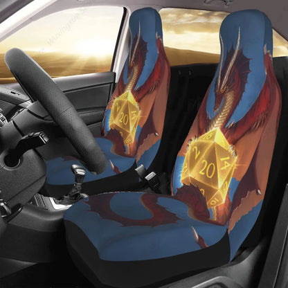 Dungeons Front Seat Covers Dragons 2 pcs Car Seat Covers Universal Auto Front Seats Protector Fits for Car,SUV Sedan,Tru