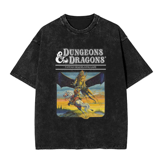Dungeon And Dragon Expert Set Artwork Vintage Washed T Shirts Men Women's Cotton Novelty T-Shirt O Neck Short Sleeve Clothes