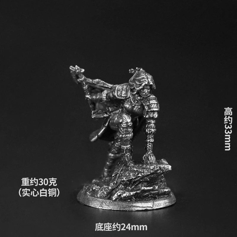 Dungeons Dragons Soldier Model White Copper Metal Miniature Decoration Craft Copper Sculpture Desk Game Aaccessories