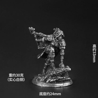 Dungeons Dragons Soldier Model White Copper Metal Miniature Decoration Craft Copper Sculpture Desk Game Aaccessories