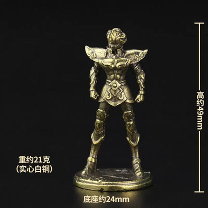 Old-fashion Brass Saint Twelve Constellations The Zodiac Armored Warrior Mini Metal Models Ornaments DIY Decoration Crafts