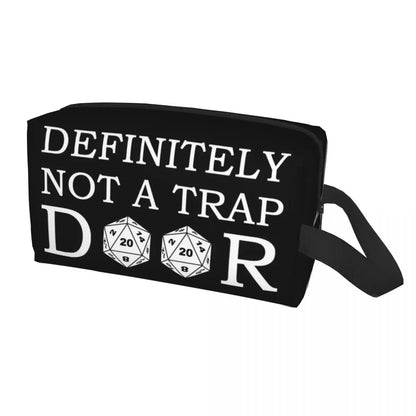 Dnd Game Definitely Not A Trap Door Makeup Bag Women Travel Cosmetic Organizer Kawaii Storage Toiletry Bags