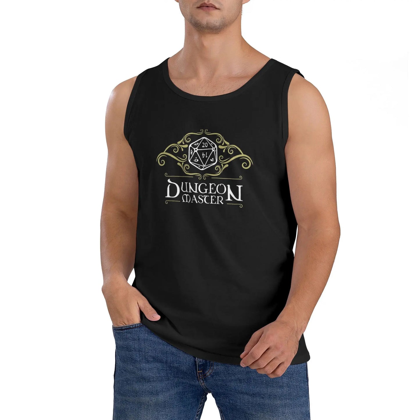 Dragons Dungeons Master Tank Top Man's  Bodybuilding Oversize Tops Beach Trendy Design Sleeveless Shirts