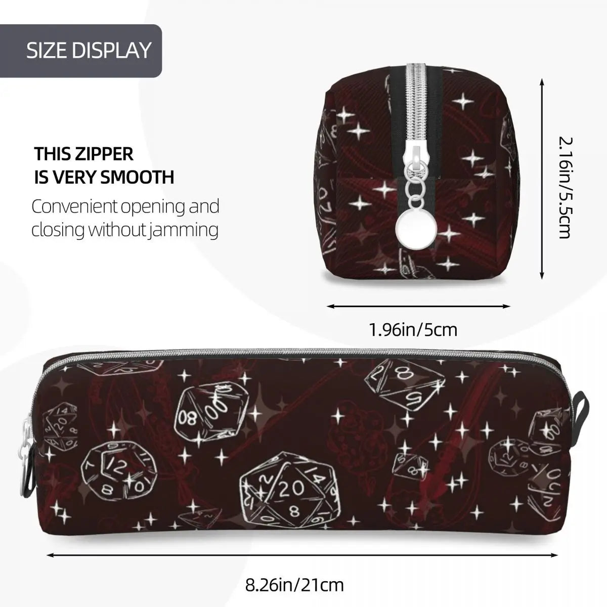 DnD Game Dice Spill Pencil Case Creative Pen Holder Bags Girls Boys Large Storage Students School Gift Pencil Box
