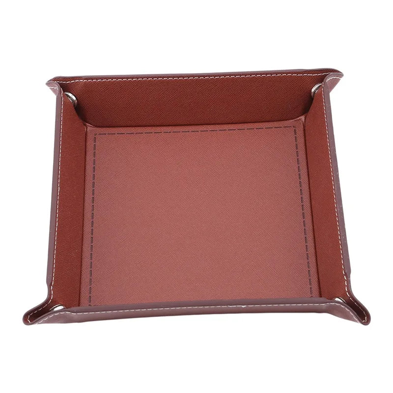 High Quality Leather Folding Hexagon Dice Tray Purple Dice Box For RPG DnD Games Dice Storage Collapsible Phone Key Coin Storage