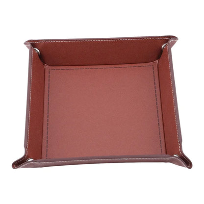 High Quality Leather Folding Hexagon Dice Tray Purple Dice Box For RPG DnD Games Dice Storage Collapsible Phone Key Coin Storage