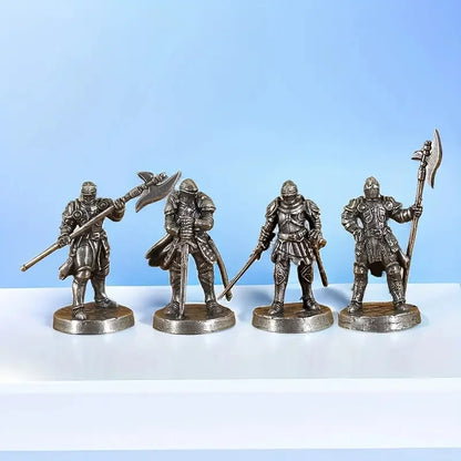 1PC Plate Knight Warrior Soldiers Model Legion Battle Chess White Copper Sand Table Soldier Figure Models Gift for Boys