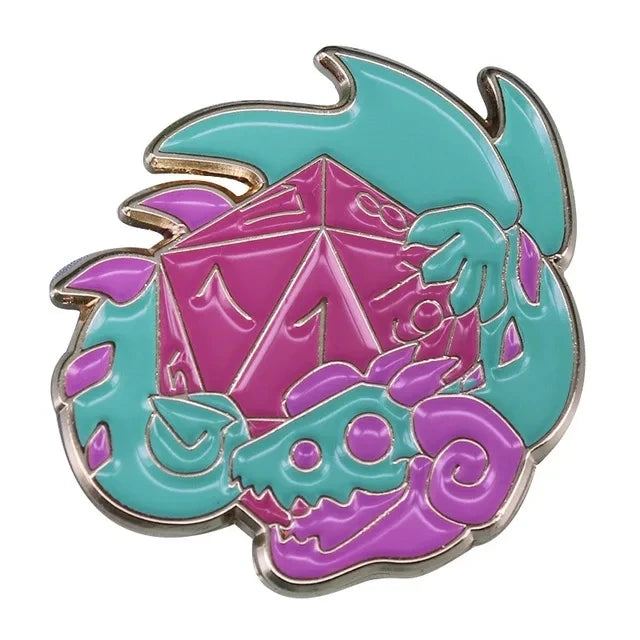 RPG Game Dungeon DnD Dragon Enamel Pins Dice D20 Cartoon Brooch Clothes Backpack Lapel Badges Fashion Jewelry Gifts