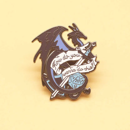 RPG Game Dungeon DnD Dragon Enamel Pins Dice D20 Cartoon Brooch Clothes Backpack Lapel Badges Fashion Jewelry Gifts