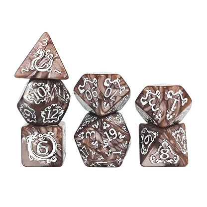 DND Dice 7Pcs/set Dragon Pattern Polyhedral Dices Role Playing D&D TRPG Board Game Dice As Gift Entertainment Accessories