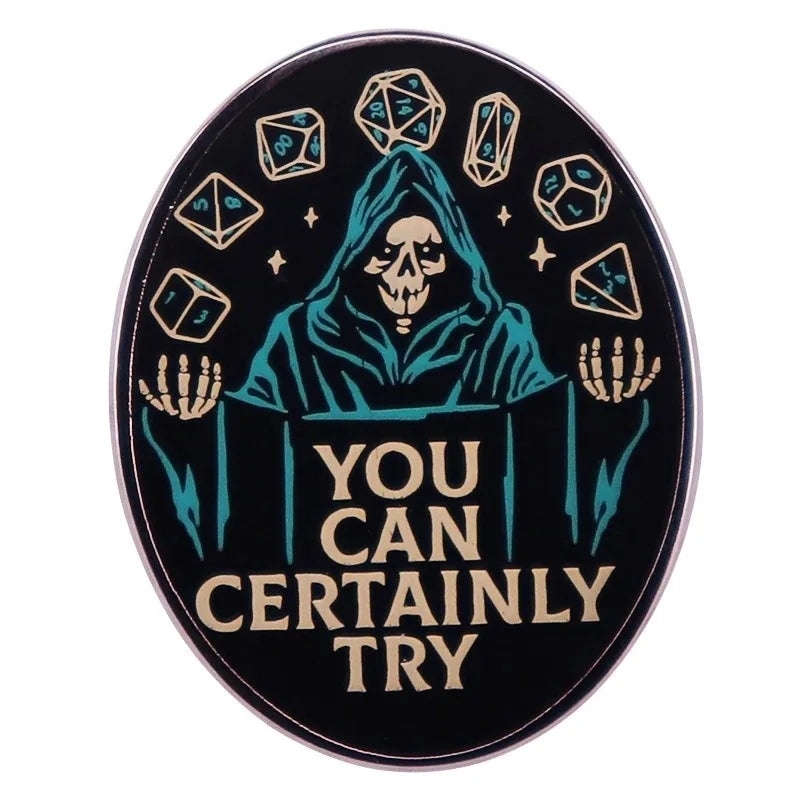 RPG Game Dungeon DnD Dragon Enamel Pins Dice D20 Cartoon Brooch Clothes Backpack Lapel Badges Fashion Jewelry Gifts