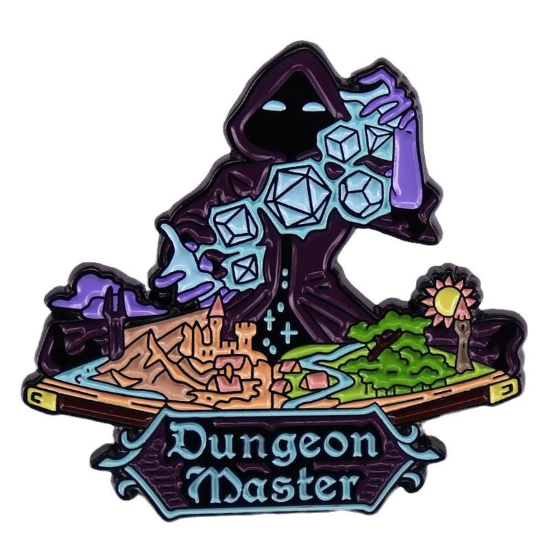 RPG Game Dungeon DnD Dragon Enamel Pins Dice D20 Cartoon Brooch Clothes Backpack Lapel Badges Fashion Jewelry Gifts