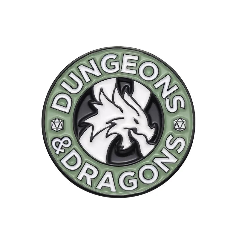 RPG Game Dungeon DnD Dragon Enamel Pins Dice D20 Cartoon Brooch Clothes Backpack Lapel Badges Fashion Jewelry Gifts