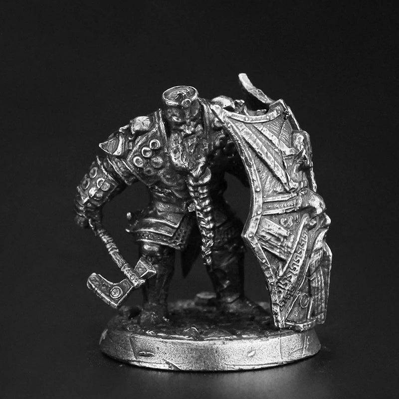 Dungeons Dragons Soldier Model White Copper Metal Miniature Decoration Craft Copper Sculpture Desk Game Aaccessories