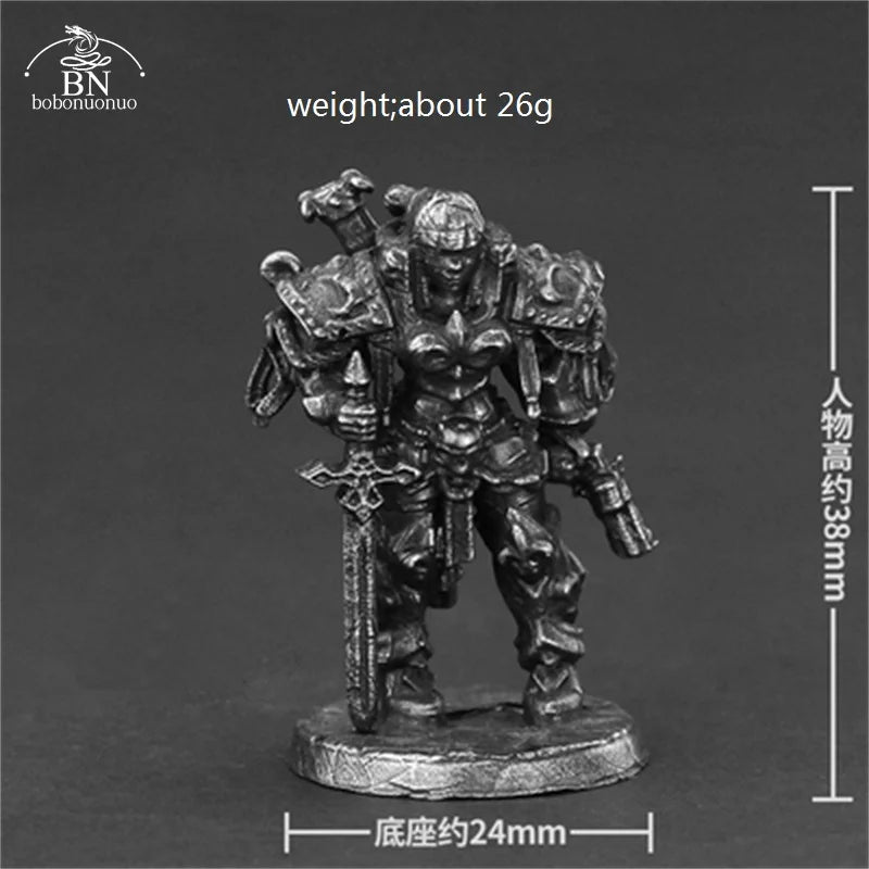 White Brass Adventurer Guild Soldiers Figurine Models Finished Desktop Game Ornament Military Handmade Men Boys Collection Gifts