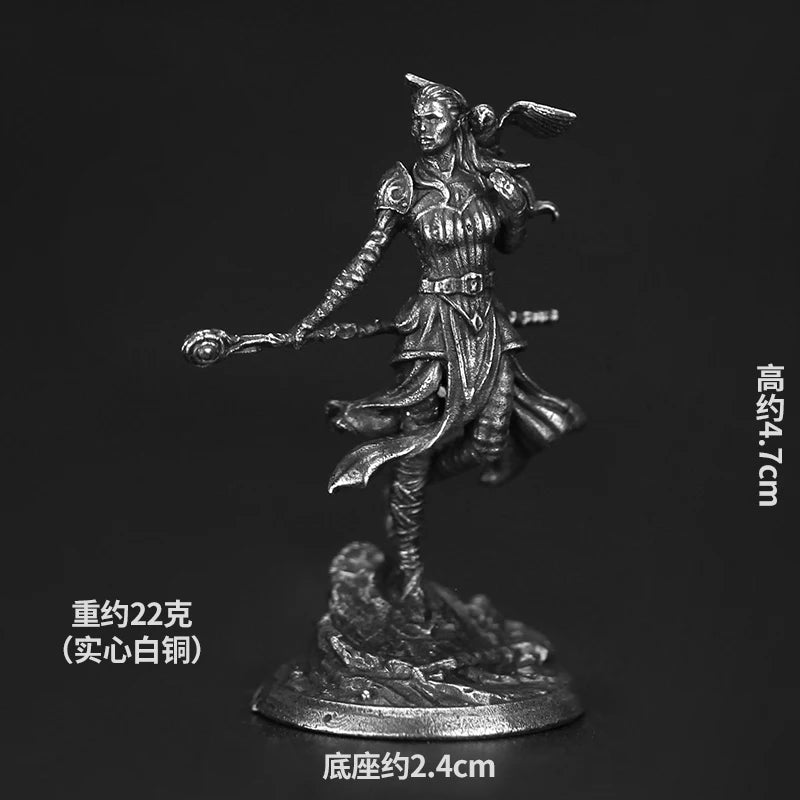 White Copper Metal Soldier Model Action Figures Board Game Miniature Ornament Accessories Piece Creative Toys Gift Desktop Decor