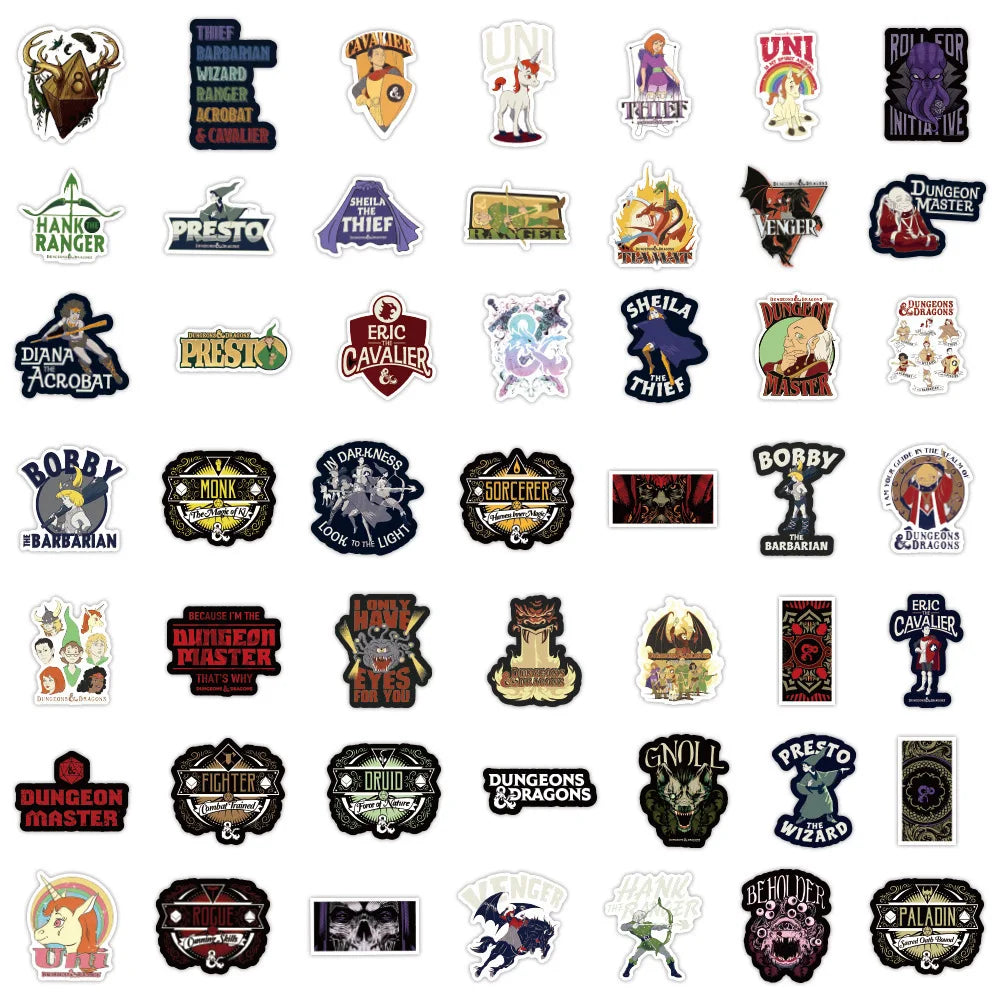 10/50/100PCS Game Dungeons & Dragons Stickers Cool Cartoon Graffiti Sticker Decorative Graffiti Sticker Toys for Guitar Bike