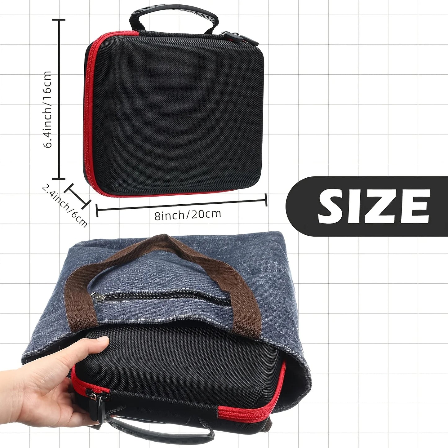 Hard Carrying Case for Dungeons & Dragons RPG Board Games Dice Package EVA 70 Hole Dice Bag with Partition for D&D Portable Bag