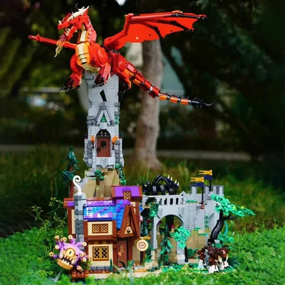 3745pcs Creative Collection Dungeons & Dragons Red Dragon Legend Model Building Block Set Assembly Toy Children's Birthday Gift
