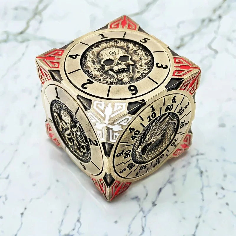 Metal Mechanical Roulette Spinning DND Fingertip Gyro Dice 7 in 1 for Dungeons and Dragons RPG Role Playing Tabletop Games Gift