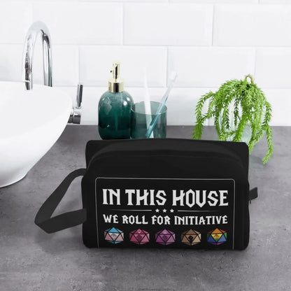 Dnd Game House Initiative Cosmetic Bag Women Cute Large Capacity Makeup Case Beauty Storage Toiletry Bags