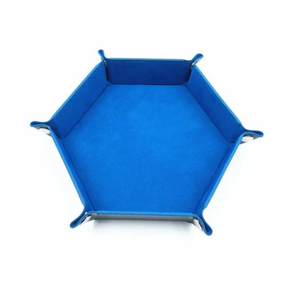 1PC Hexagonal Velvet Fabric Dice Board Foldable storage tray for various board gamessuch as RPG, DND and other table games
