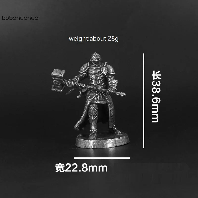 White Brass War Legions Fearless Knight Soldier Models Miniature Figurine Collections Metal Chess Piece Table Game Ornament Gift