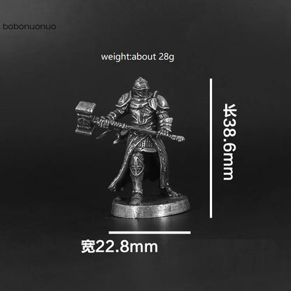 White Brass War Legions Fearless Knight Soldier Models Miniature Figurine Collections Metal Chess Piece Table Game Ornament Gift