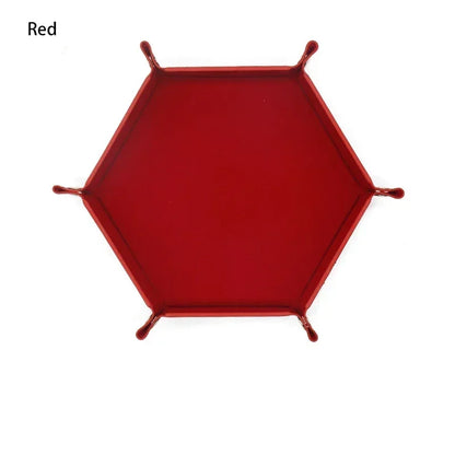 Portable Folding Dice Rolling Tray Set For Rpg Dnd Table Games Pu Leather Velvet Holder Storage Box  Hexagon Coin Square Tray