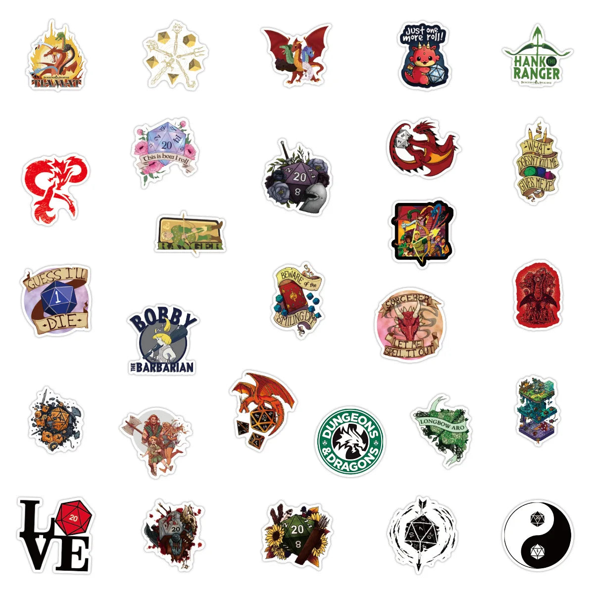 10/50/100PCS Game Dungeons & Dragons Stickers Cool Cartoon Graffiti Sticker Decorative Graffiti Sticker Toys for Guitar Bike