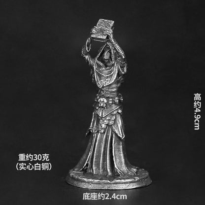White Copper Metal Soldier Model Action Figures Board Game Miniature Ornament Accessories Piece Creative Toys Gift Desktop Decor