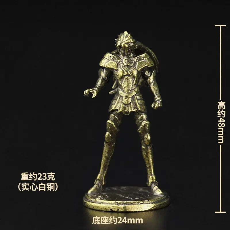 Old-fashion Brass Saint Twelve Constellations The Zodiac Armored Warrior Mini Metal Models Ornaments DIY Decoration Crafts