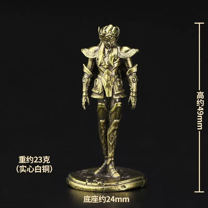 Old-fashion Brass Saint Twelve Constellations The Zodiac Armored Warrior Mini Metal Models Ornaments DIY Decoration Crafts