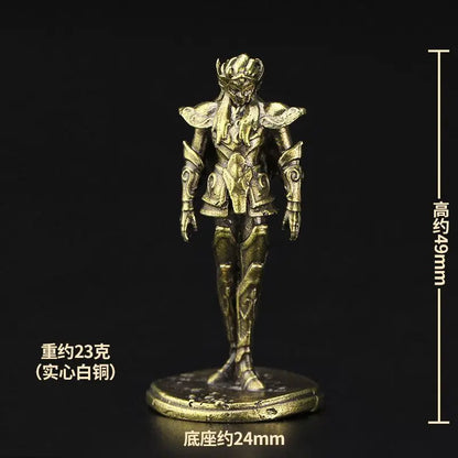Old-fashion Brass Saint Twelve Constellations The Zodiac Armored Warrior Mini Metal Models Ornaments DIY Decoration Crafts
