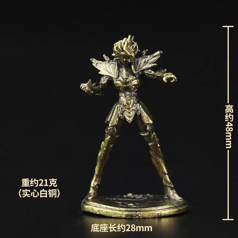 Old-fashion Brass Saint Twelve Constellations The Zodiac Armored Warrior Mini Metal Models Ornaments DIY Decoration Crafts
