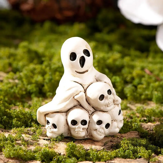 Mini Halloween Miniature Figurine Spider Bat Candle Skull Cartoon Scary Rabbit Statue Pranky Prop Party Ornaments