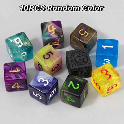 DND Game Dices Random Color Polyhederal Dice Set 10Pcs D4-D20 Perfect for DND Games RPG Board Game Dice