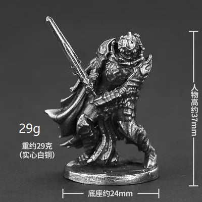 White Brass War Legions Fearless Knight Soldier Models Miniature Figurine Collections Metal Chess Piece Table Game Ornament