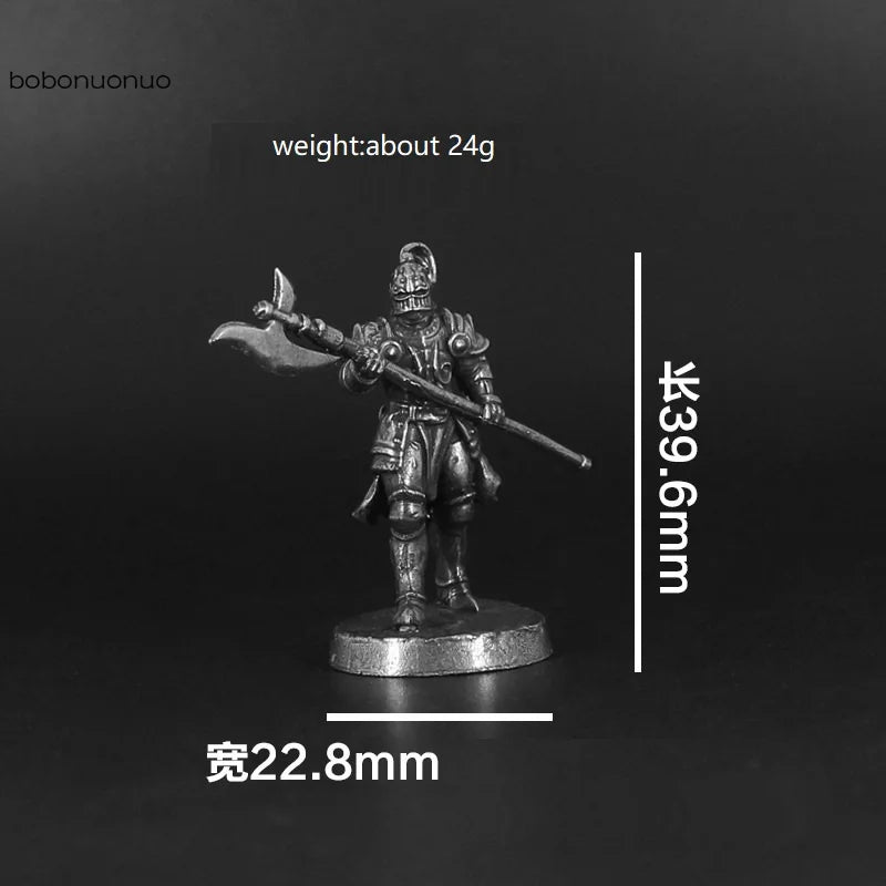 White Brass War Legions Fearless Knight Soldier Models Miniature Figurine Collections Metal Chess Piece Table Game Ornament Gift