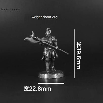 White Brass War Legions Fearless Knight Soldier Models Miniature Figurine Collections Metal Chess Piece Table Game Ornament Gift
