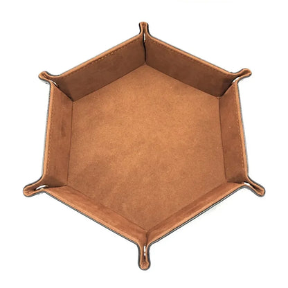 1PC Hexagonal Velvet Fabric Dice Board Foldable storage tray for various board gamessuch as RPG, DND and other table games