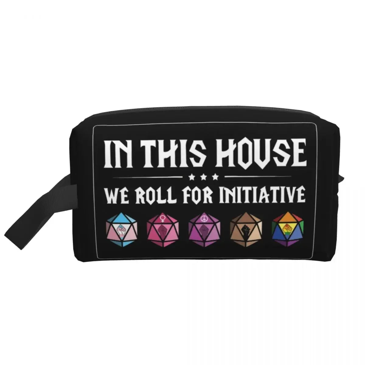 Dnd Game House Initiative Cosmetic Bag Women Cute Large Capacity Makeup Case Beauty Storage Toiletry Bags