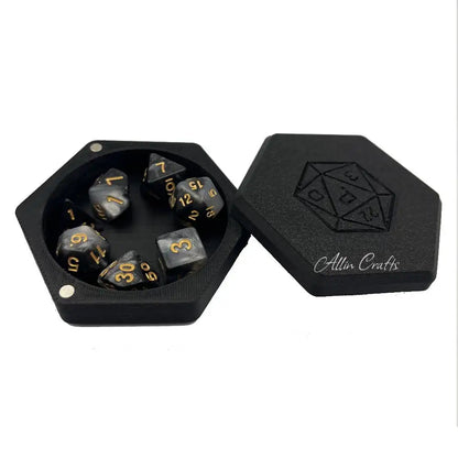 DND Dice tray, Dice box for Role Play Games Players Dungeons and Dragon D&D Dice Collection Box Board Game RPG Resin Dice Tray