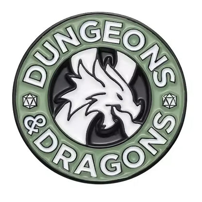 RPG Game Dungeon DnD Dragon Dice D20 Anime Enamel Pin Lapel Badges Manga Brooches for Women Fashion Jewelry Accessories Gifts