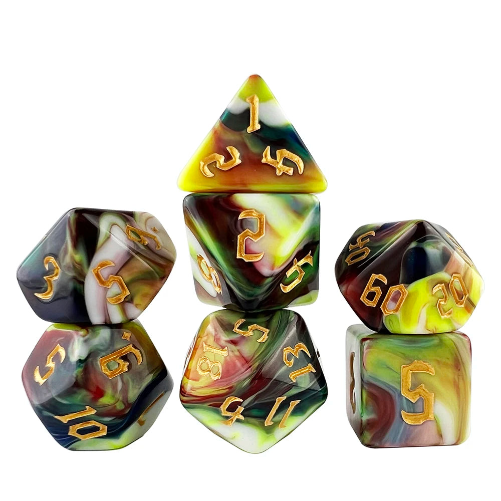 Polyhedral Multi-Color Game Dice 7pcs/set for DNDGame Dungeon Dragons Table Board Roll Playing Games