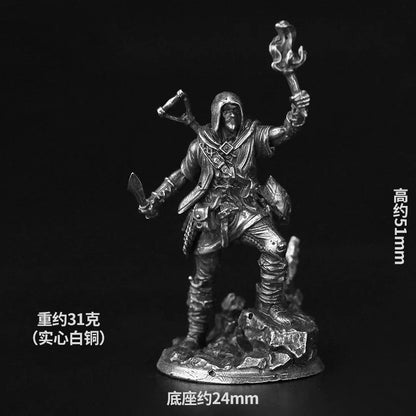 Metal Bronze Dragon and Dungeon Soldier Model Handmade Gift Ornament Desktop Game Ornament Chess Toy