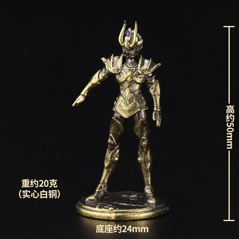 Old-fashion Brass Saint Twelve Constellations The Zodiac Armored Warrior Mini Metal Models Ornaments DIY Decoration Crafts