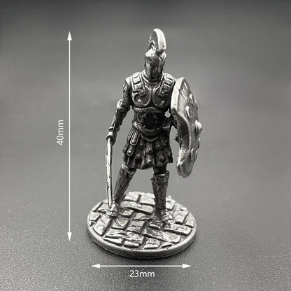 1pcs Ancient Spartan Rome Soliders Figurines Miniatures Vintage Metal Soldiers Model Statue Desktop Ornament Gift